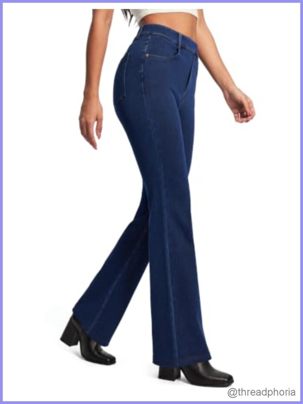 Stretchy Bootcut Jeans Women High Waisted Pull On Flare Pants